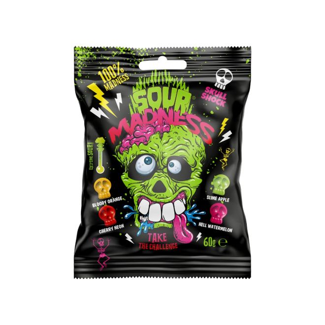 Sour Madness Skull Crush Candy 60g Mix 4 Sour Flavors